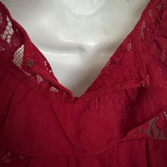 Bb Dakota womens blouse Size medium Red color sleeveless ruffle new $ 78 - Picture 15 of 15